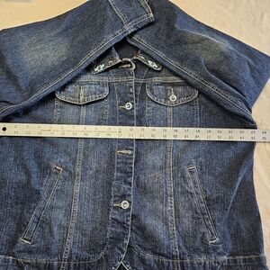 Ethyl Vintage Denim Beaded Aztec Design Denim Jacket Size XL